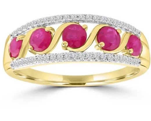 9K TRI GOLD 0.10CT HI I1 DIAMOND RING