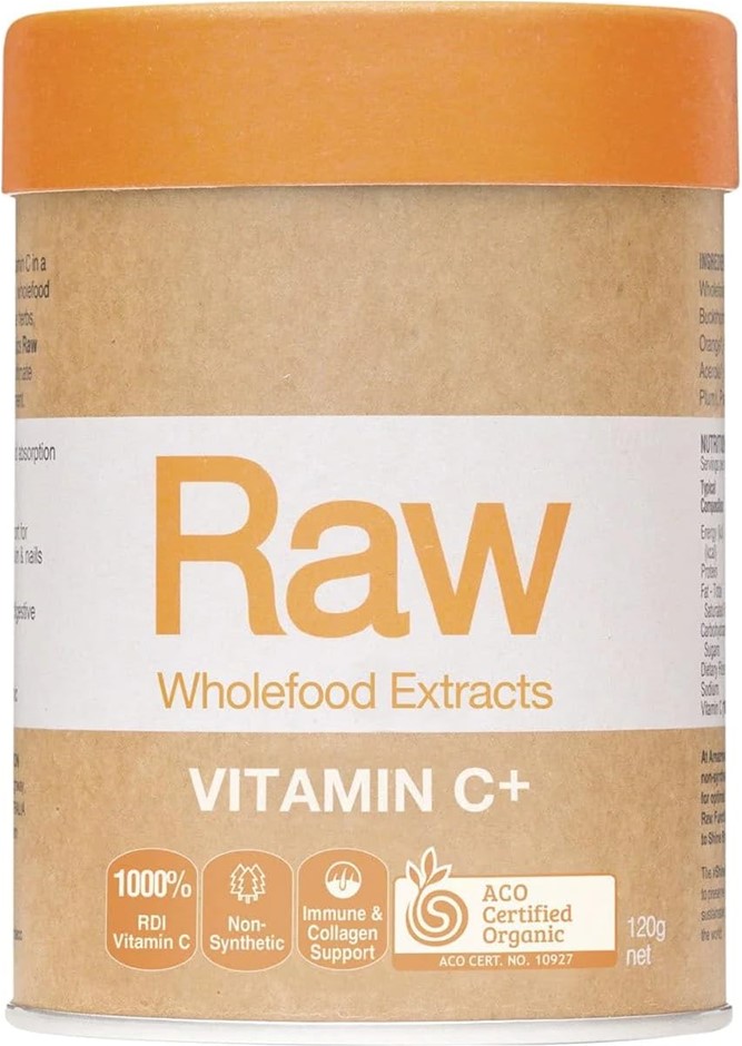 AMAZONIA Raw Wholefood Extracts Vitamin C+ Gut Health Powder, 120g.