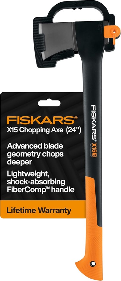 FISKARS X15 Chopping Axe 23.5", 23.5 Inch, Orange/Black. NB: Missing Hammer
