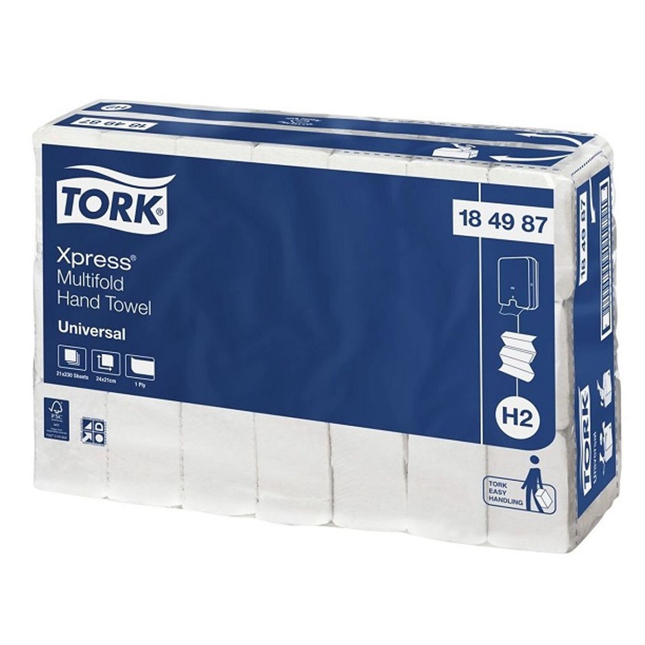 Carton of 21 Packs x 230 Sheets TORK Express Universal H2 Hand Towel 24 x 2