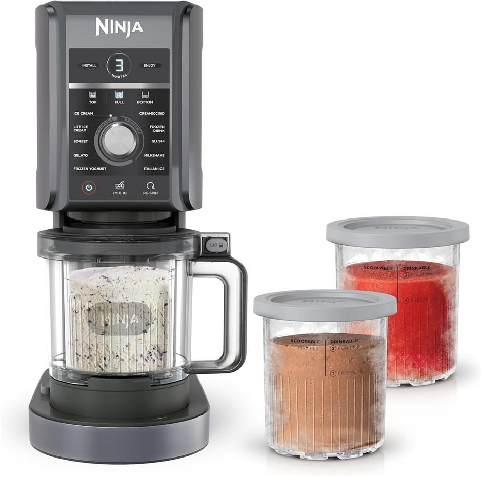 NINJA CREAMi Deluxe 11-In-1 Ice Cream Maker & Frozen Dessert Maker with 3 T