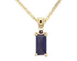 9K YELLOW GOLD IOLITE BAGUETTE NECKLACE 40-45cm