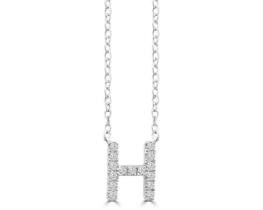 9K WHITE GOLD 'H' 0.09 HI I1 DIAMOND NECKLACE 40+5cm