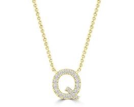 9K YELLOW GOLD 'Q' 0.09 HI I1 DIAMOND NECKLACE 40+5cm