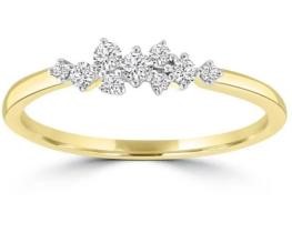 9K Yellow GOLD 0.15CT HI I1 DIAMOND RING