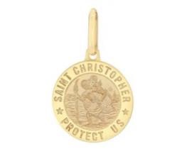9K Yellow Gold ST CHRISTOPHER TRAVEL PENDANT
