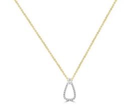 9K YELLOW GOLD 0.10CT HI I1 DIAMOND NECKLACE 40-50cm