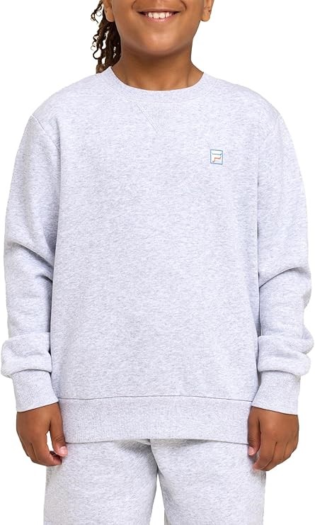 FILA Youth Unisex Cali Crew, Size 16, Light Grey Marle (039), ABW3867. RRP:
