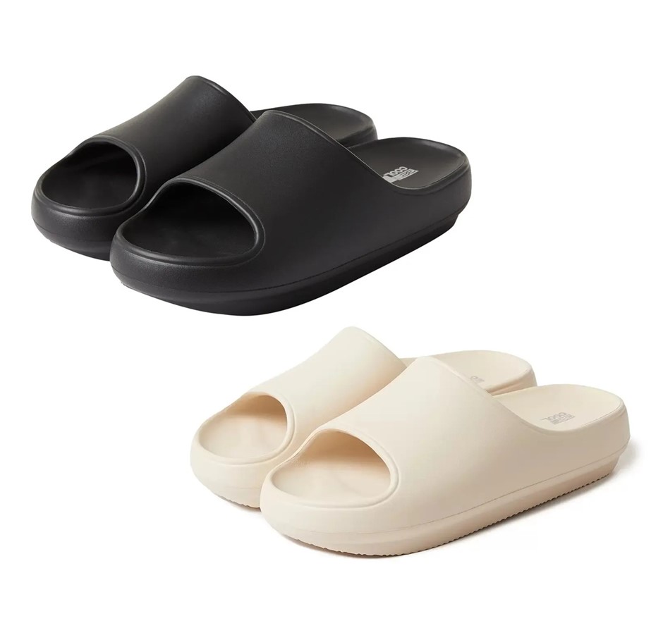 2 Pairs x 32DEGREES Unisex Cushion Slide Sandals, Size XL (m9-10/w11-12), B