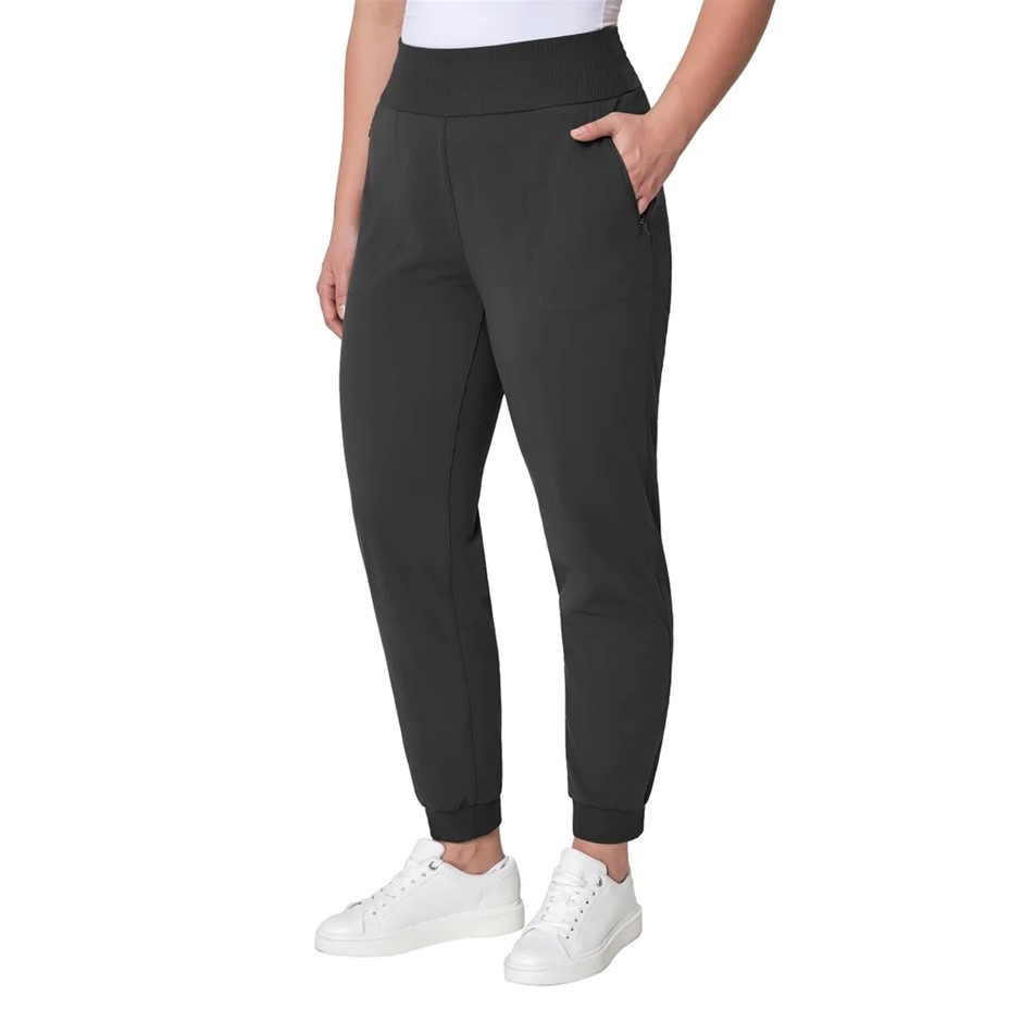 MONDETTA Women's Active Mixed Media Jogger, Size M, Black. Buyers Note - D