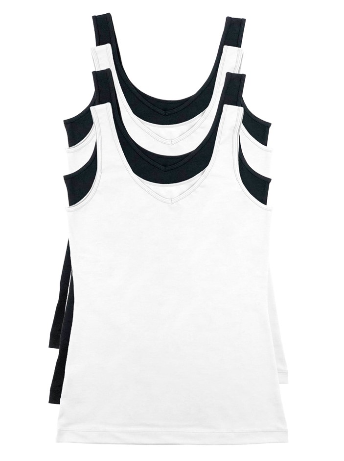 6 x JEZEBEL Reversible Tanks, Size M, Cotton/Modal, Assorted Colours. NB: i