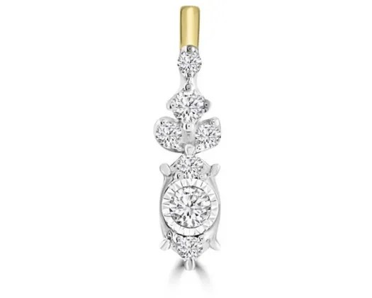 <B>9K Yellow Gold 0.12Ct Hi I1 Diamond Pendant</B><P>