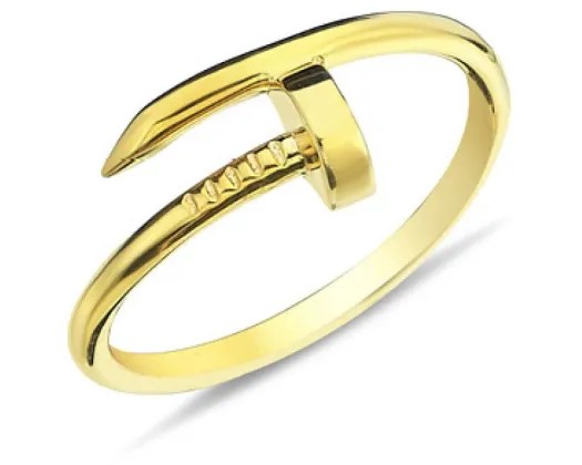 9K Yellow Gold Nail Ring