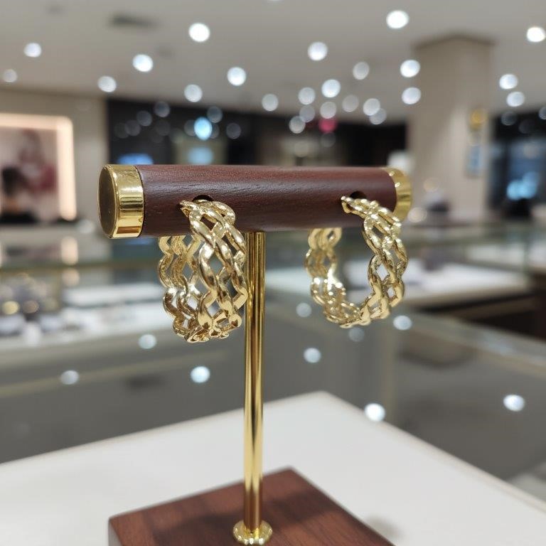 18K/Italy Gold Filled Earring -(stamped 18K/Italy)-Warranty Quality