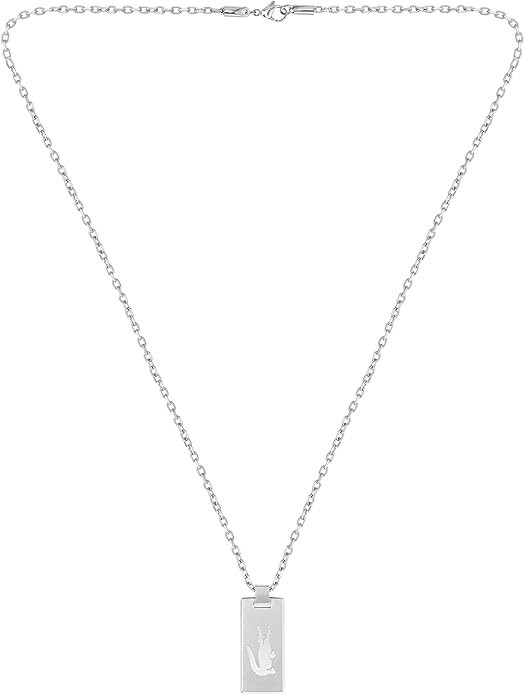 LACOSTE Men's Baseline Pendant Necklace, Stainless Steel, 2040079. Buyers