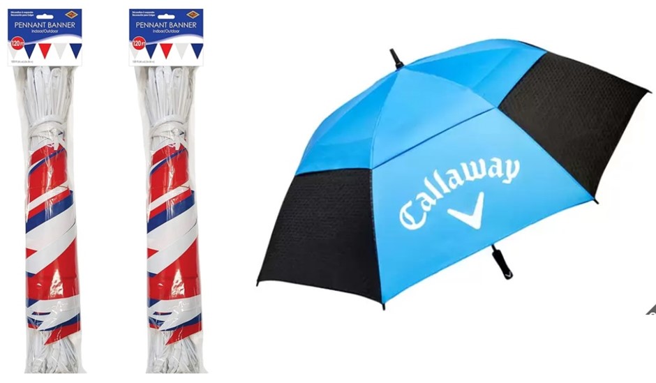 BUNDLE of 2: CALLAWAY 62" Vented Golf Umbrella (Blue, No Packaging, Dusty F