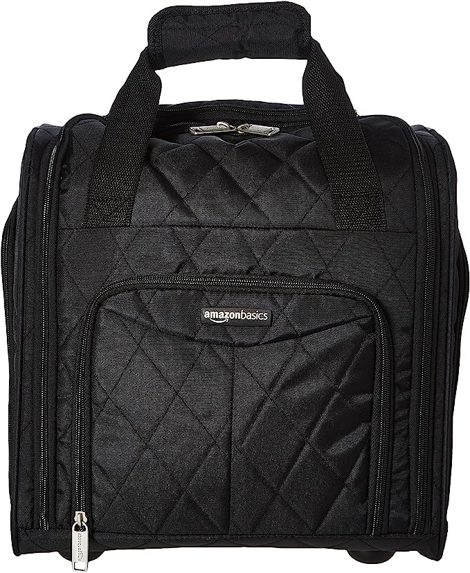 AMAZON BASICS Underseat Carry-On Rolling Travel Luggage Bag with Wheels, 34