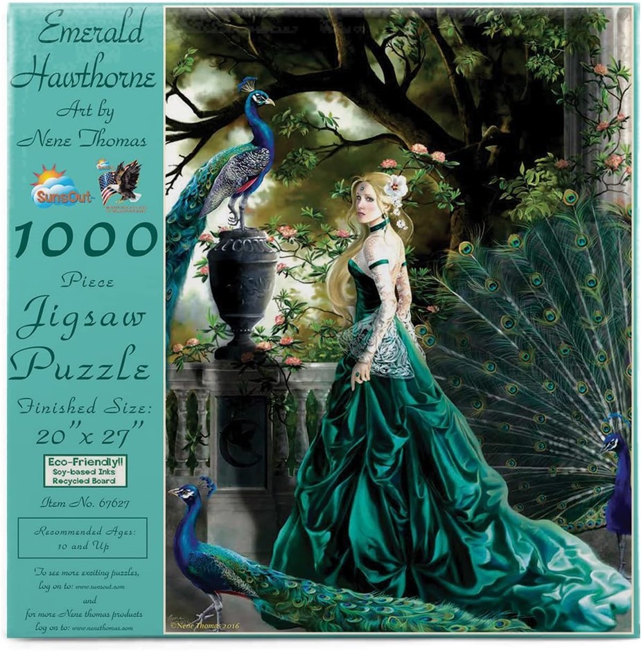SUNSOUT 67627 Emerald Hawthorne 1000pc Jigsaw Puzzle, 20" x 27".