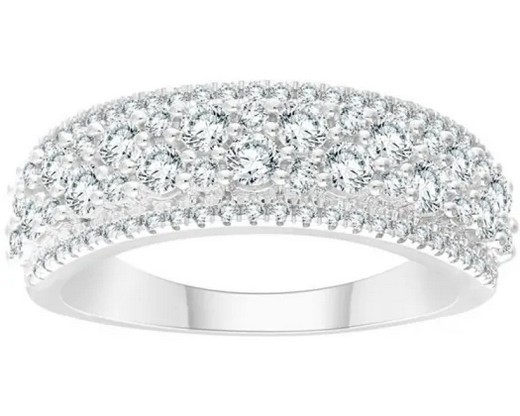 9K WHITE GOLD 1.00ct F VS LAB DIAMOND DRESS RING