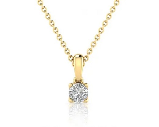 9K YELLOW GOLD 2.00ct F VS LAB DIAMOND ROUND NECKLACE 40-45cm
