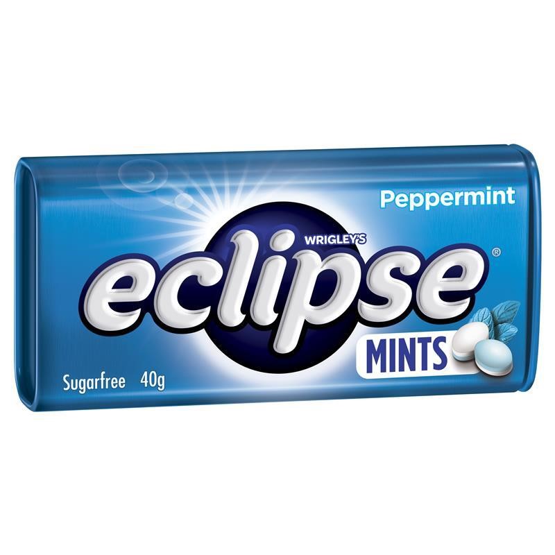 15 x WRIGLEY'S Eclipse Sugar Free Mints, Peppermint, 40g. Best Before: 01/2