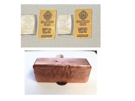 1/100 Scottdale x 2, 1gValcumbi silver bars x 2 & 1 Kilo Copper Bar