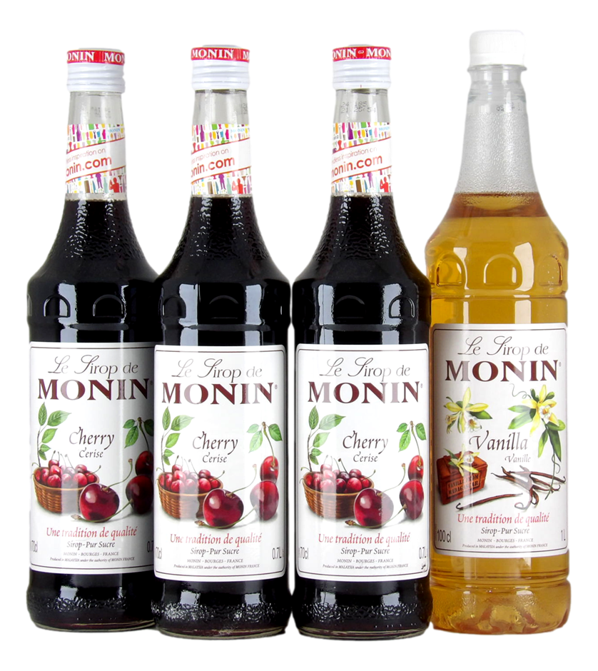 Mixed Le Sirop de Monin Syrup Pack (3x 700mL + 1x 1L) France