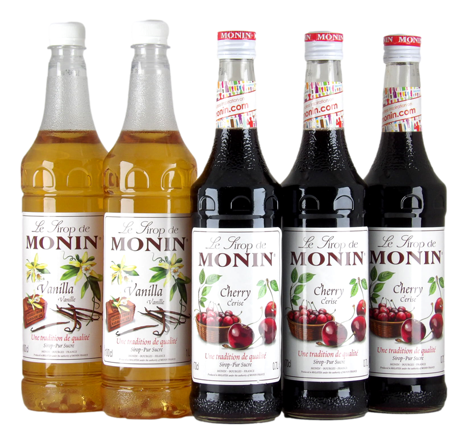 Mixed Le Sirop de Monin Syrup Pack (3x 700mL + 2x 1L) France