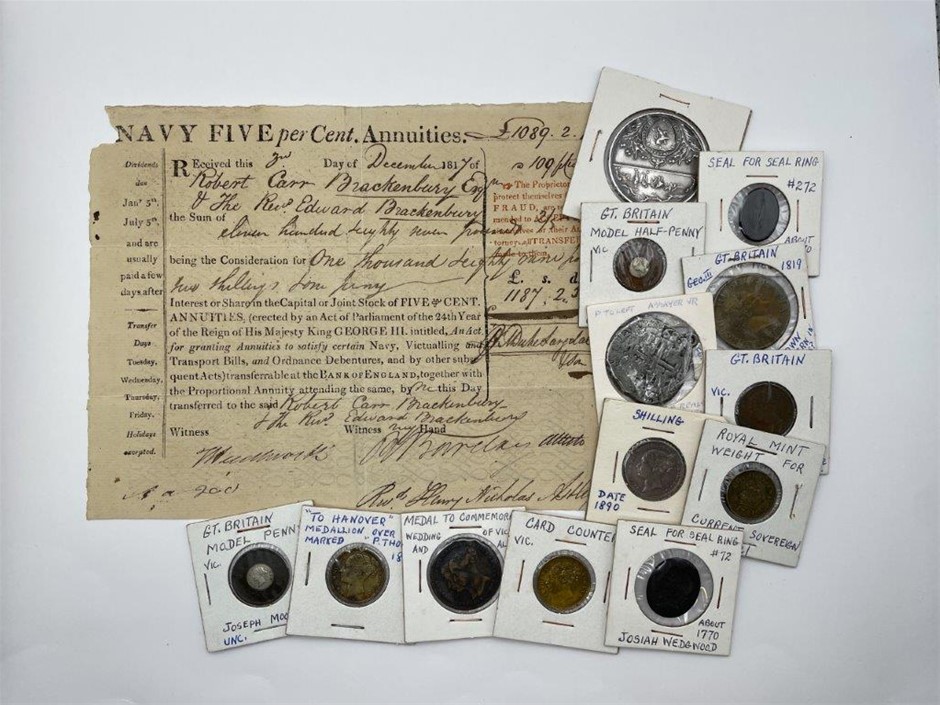 Approx. 14 x World Miscellaneous Certificate, Coins/Counters, medalets