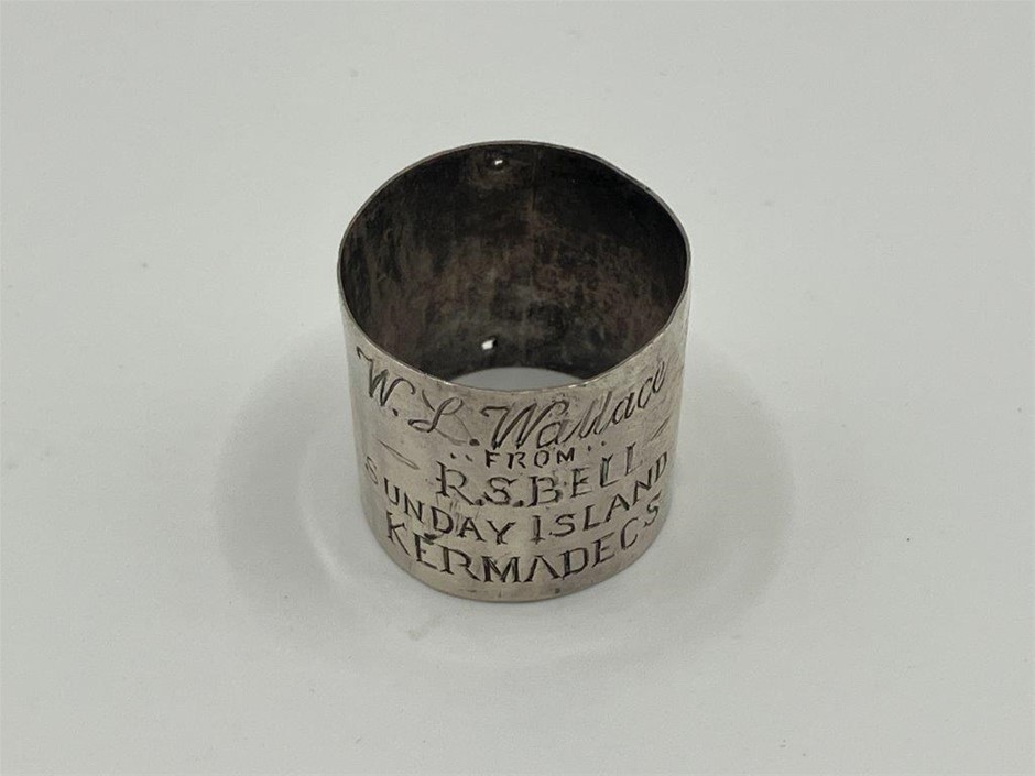 NZ Presentation Cane Mount, undated, in silver, 'W.L.Wallace'