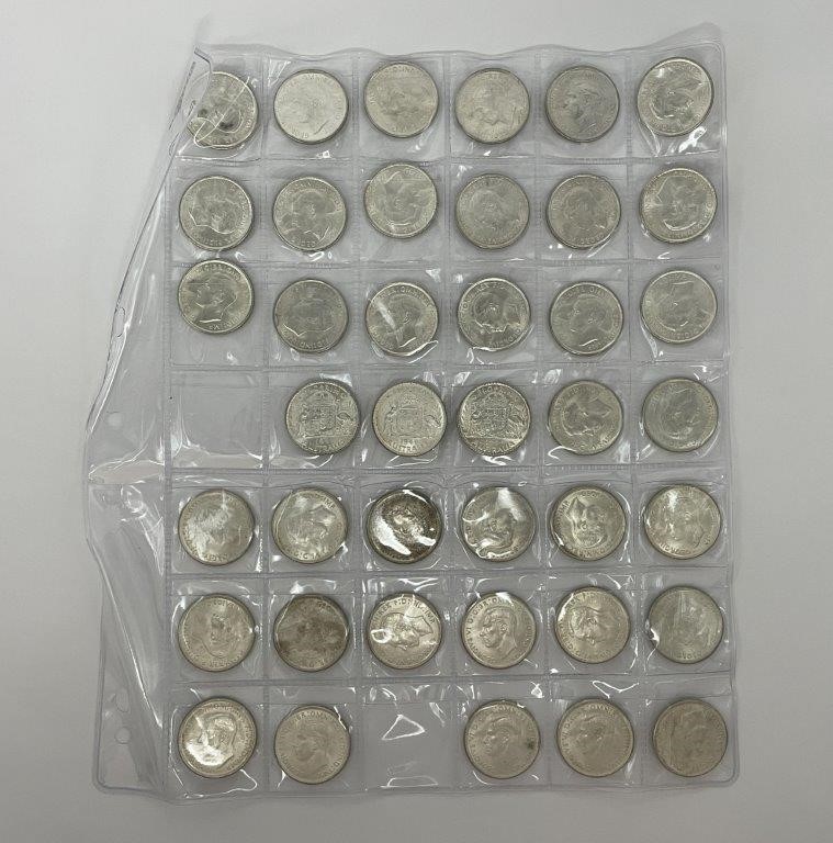 Approx. 40 x Asstd AU George VI Florins Silver coins C.1944-45