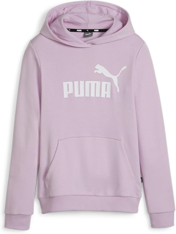 PUMA Girl's Essential Logo Fleece Hoodie, Grape Mist, Size XS (128), 587030