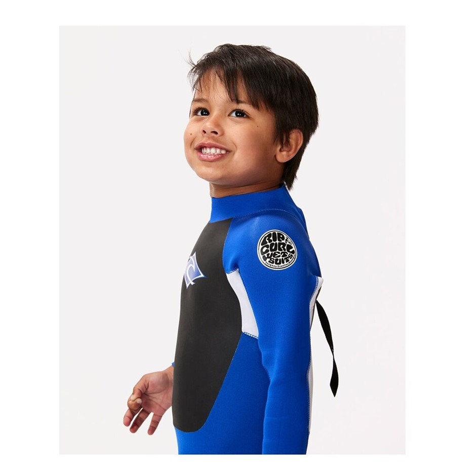 RIP CURL Boy's Groms Omega 3/2 Flatlock Back Zip Steamer Wetsuit, Size 2, B