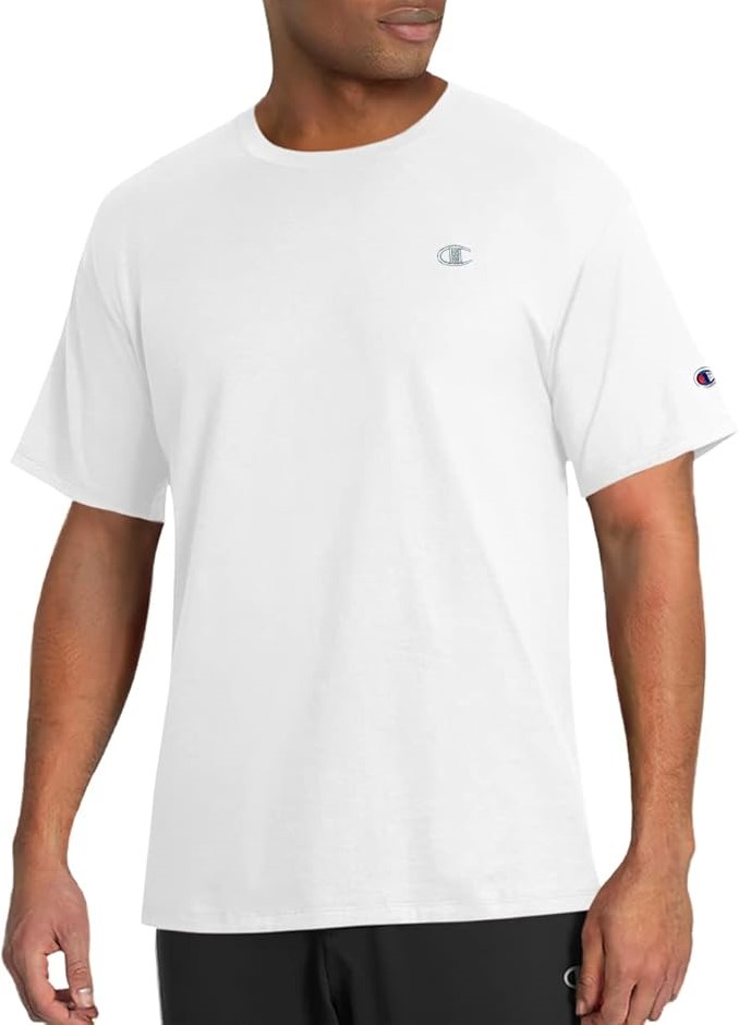 CHAMPION Men's Classic Jersey Tee, Size M, White, T0223.  Buyers Note - Dis