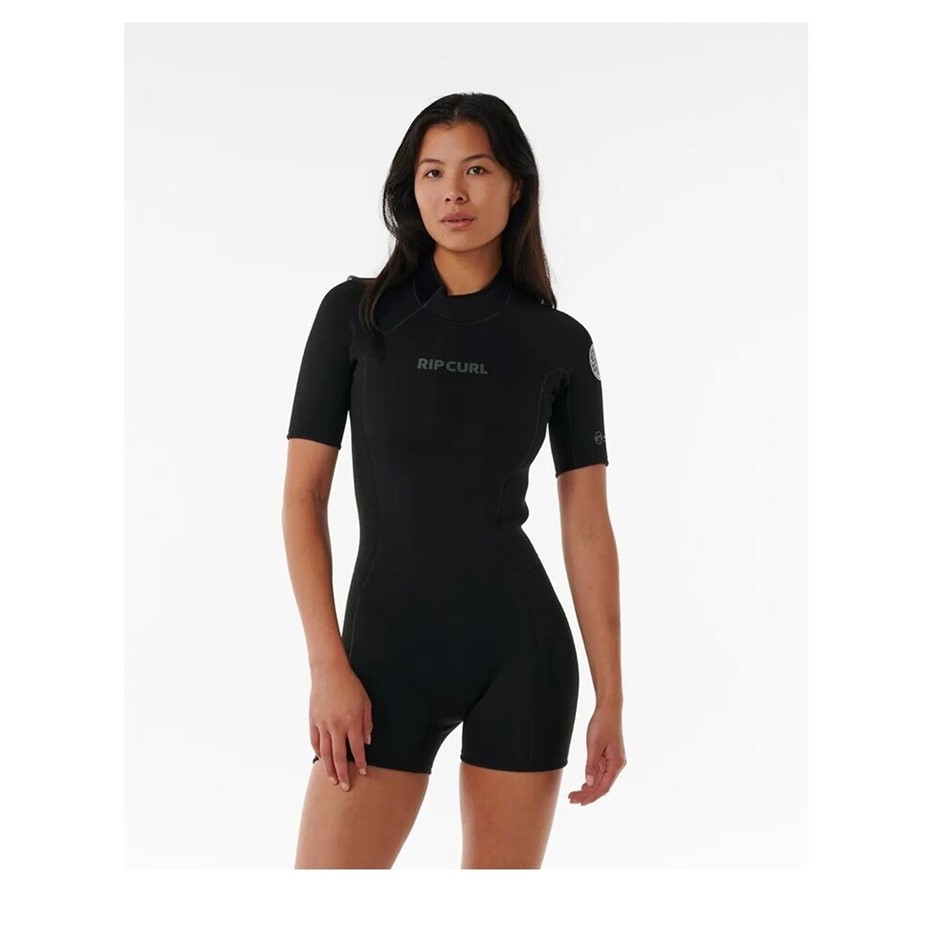 RIP CURL Women's Dawn Patrol 22 Short Sleeves Eco Springsuit, Size 14, Blac