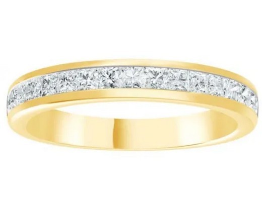 9K YELLOW GOLD 0.50ct F VS LAB DIAMOND BAG CHAN HOR RING