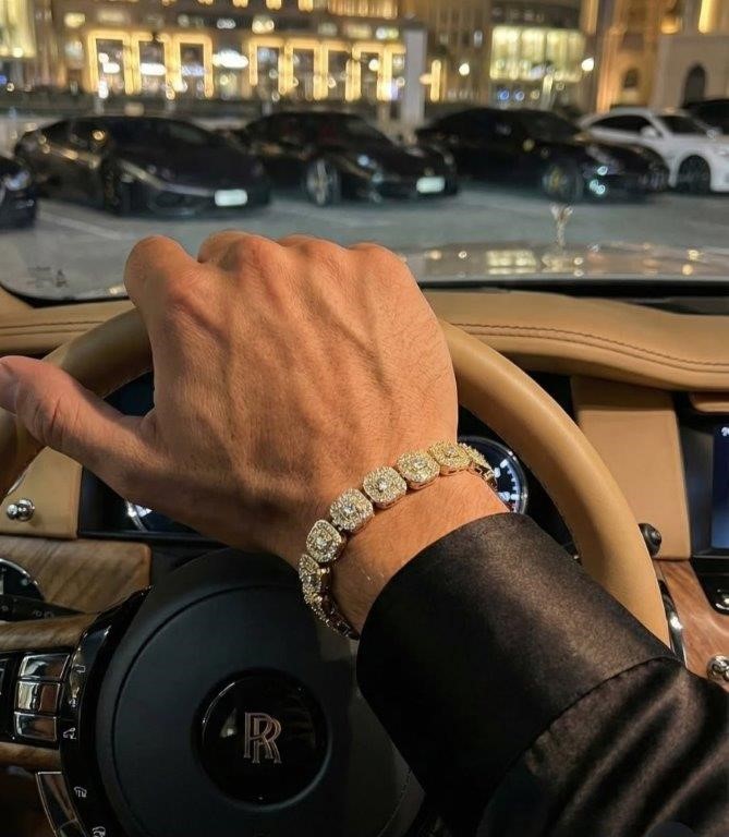 18k Yellow Gold Filled Bracelet stamped(18K)-17.5cm