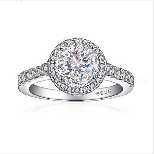 925 Sterling Silver Ring Micro Pave Simulated Diamonds - Size 7