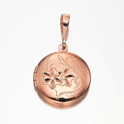 BIJ'OR-18ct Heavy Rose Gold Plated Round Locket Pendant - USA,RRP $69