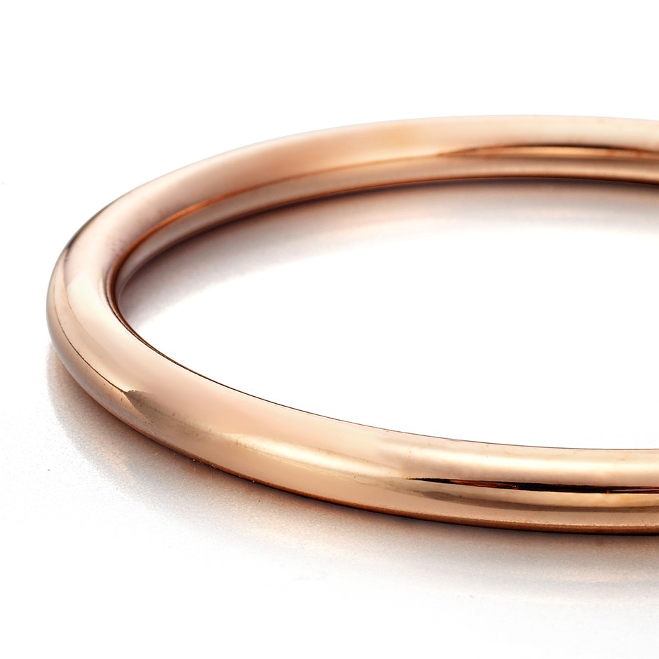 BIJ'OR-18ct Heavy Rose Gold Plated 45mm Baby Golf Bangle - USA,RRP $99
