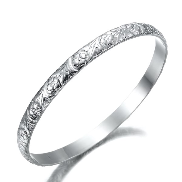 BIJ'OR-925 Sterling Plated, Embossed Filigree Women's Bangle,RRP $60