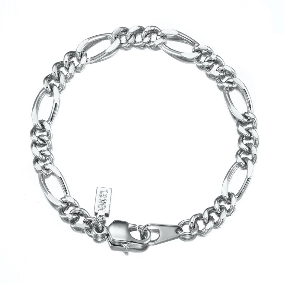 BIJ'OR-4.5" (11.4 cm) 925 Sterling Plated Figaro Bracelet w/ Clasp,RRP $30