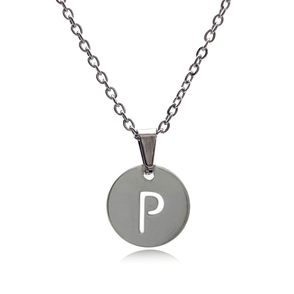 Initial Charm Letter  'P' Pendant Necklace