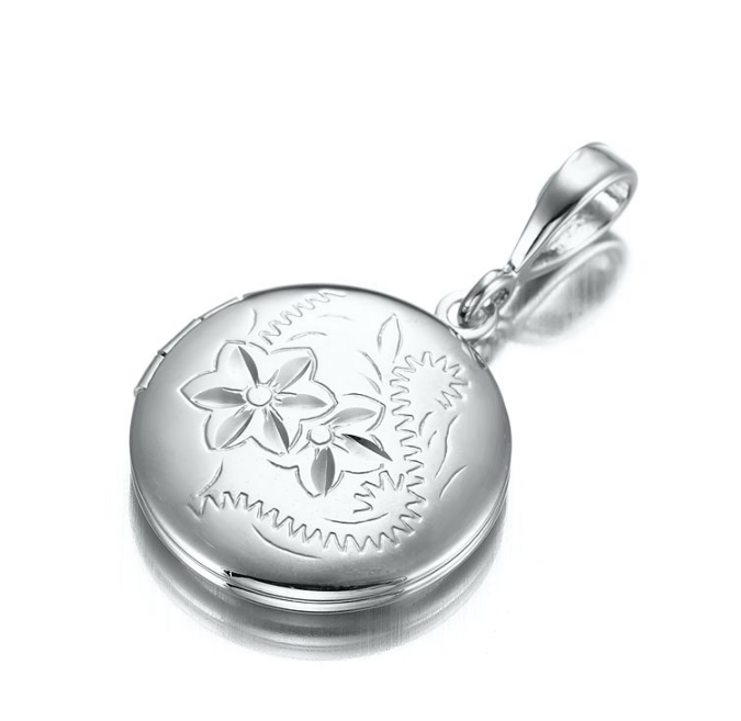 BIJ'OR-Heavy 925 Sterling Silver Plated Round Locket Pendant-USA,RRP $35