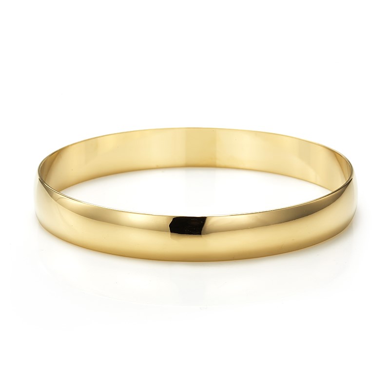 BIJ'OR-18ct Heavy Yellow Gold Plated, 60mm Wide Plain Bangle,RRP $125