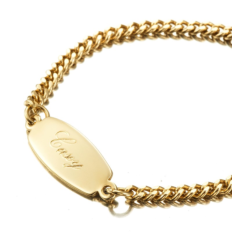 BIJ'OR-4.5 Inch (11.4 cm), 18ct  Baby ID Bracelet with Parrot Clasp,RRP $69