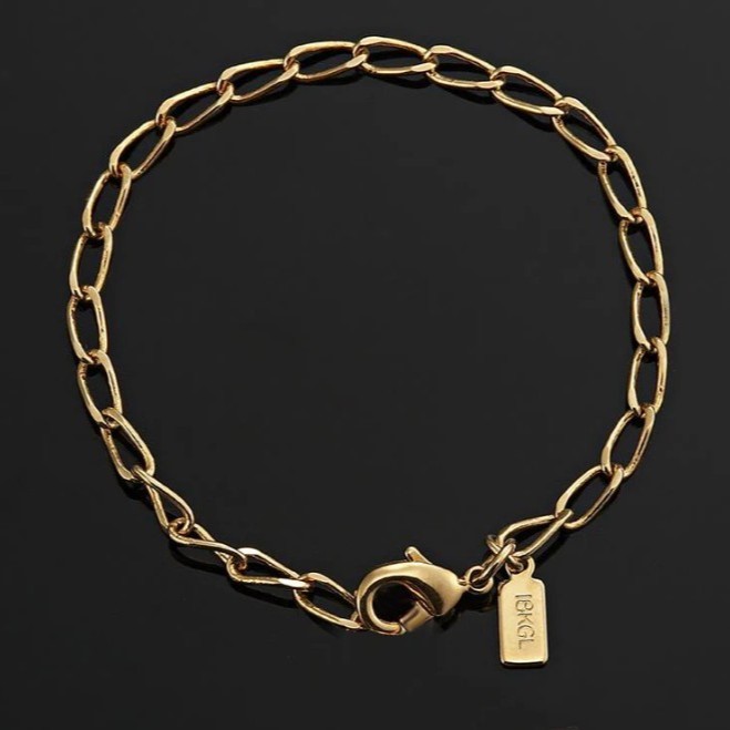BIJ'OR-5 Inch, 18ct Le Mans Child Bracelet with Lobster Clasp,RRP $59