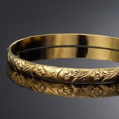 BIJ'OR-18ct , 60mm Wide Embossed Filigree Women's Bangle,RRP $125