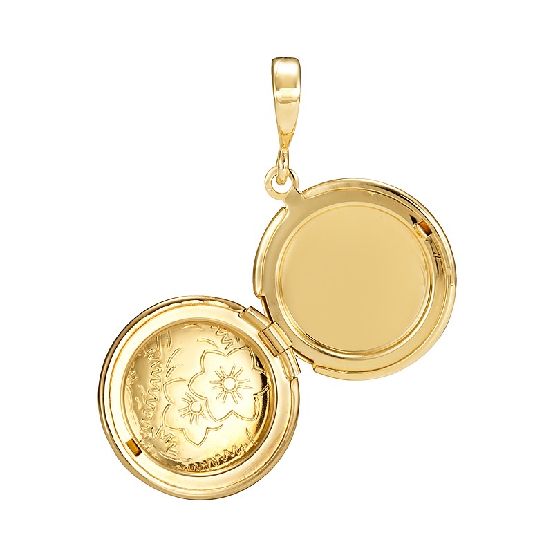BIJ'OR-18ct Heavy Yellow Gold Plated Round Locket Pendant,RRP $69