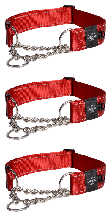 3x Rogz Control Obdeience Chain Dog Collar Red XXL